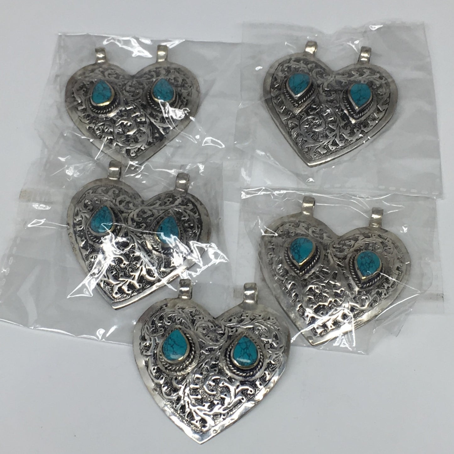 1pc,2.3"x2.1"x0.4",Turkmen Pendant Green Turquoise Inlay Square Shape,TN577