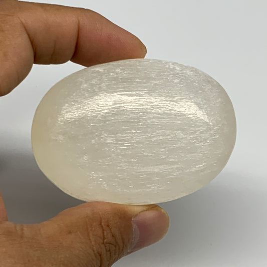 77g, 2.4"x1.7"x0.9", White Satin Spar (Selenite) Palmstone Crystal Gypsum, B2260