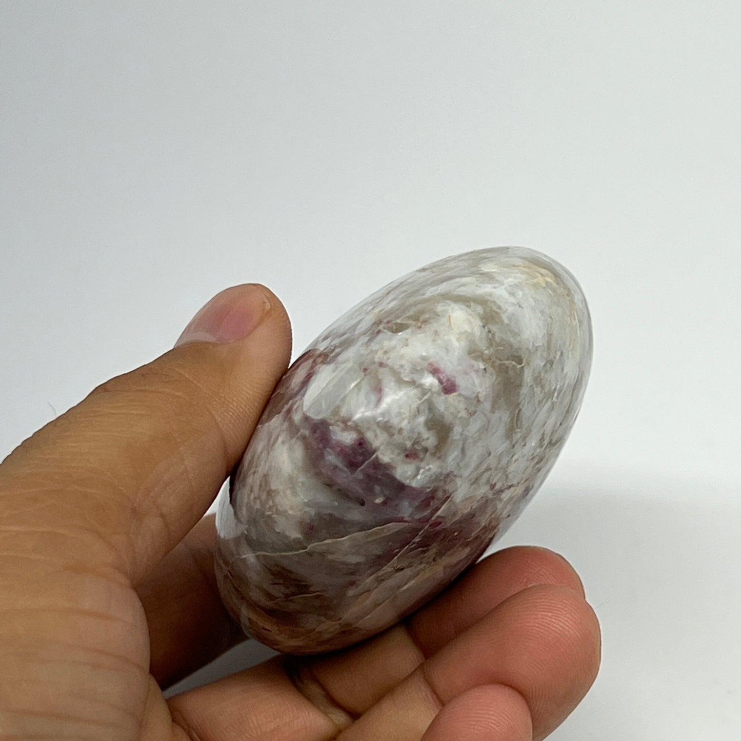 222.2g,3.2"x2.4"x1.3" Tourmaline Rubellite Palm-Stone Reiki @Madagascar,B20883