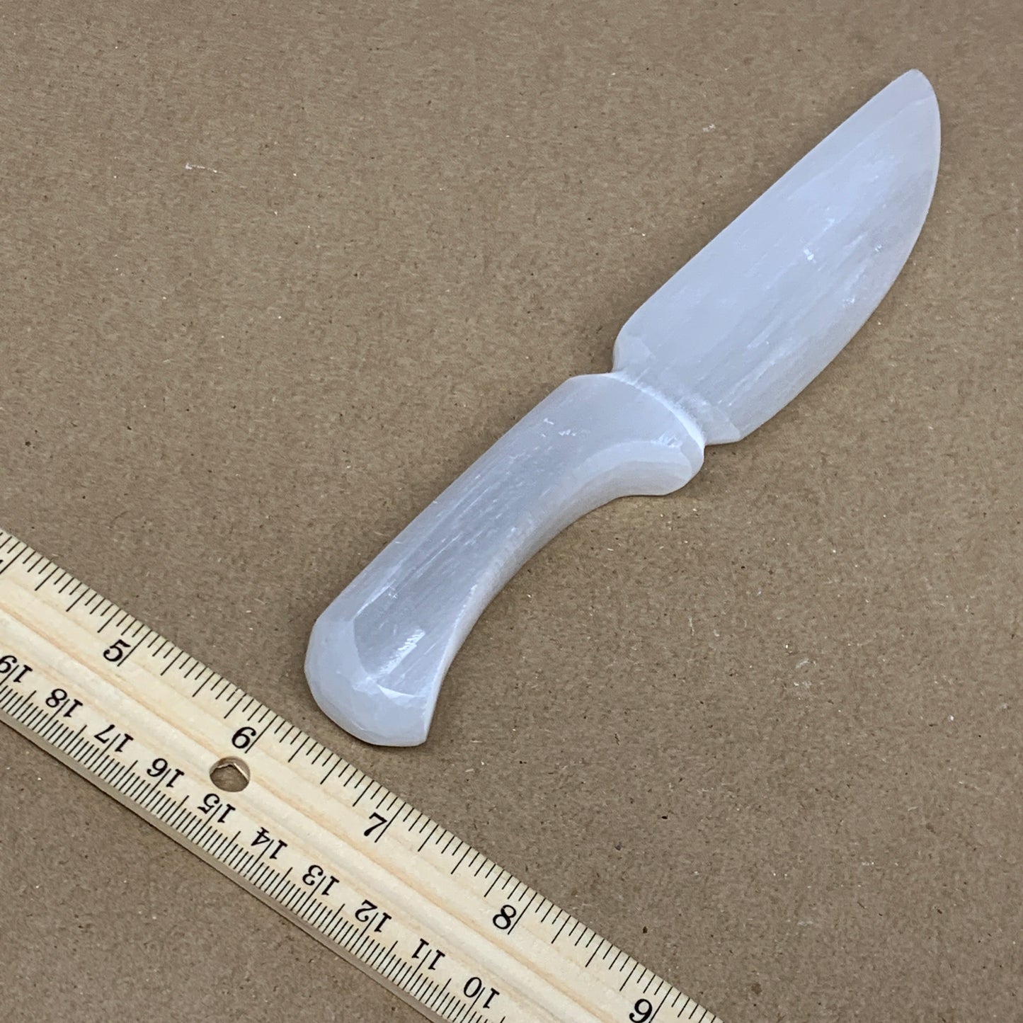 151g,7.8"x1.2"x0.7"Natural Selenite Crystal Knife (Satin Spar) @Morocco,B24122