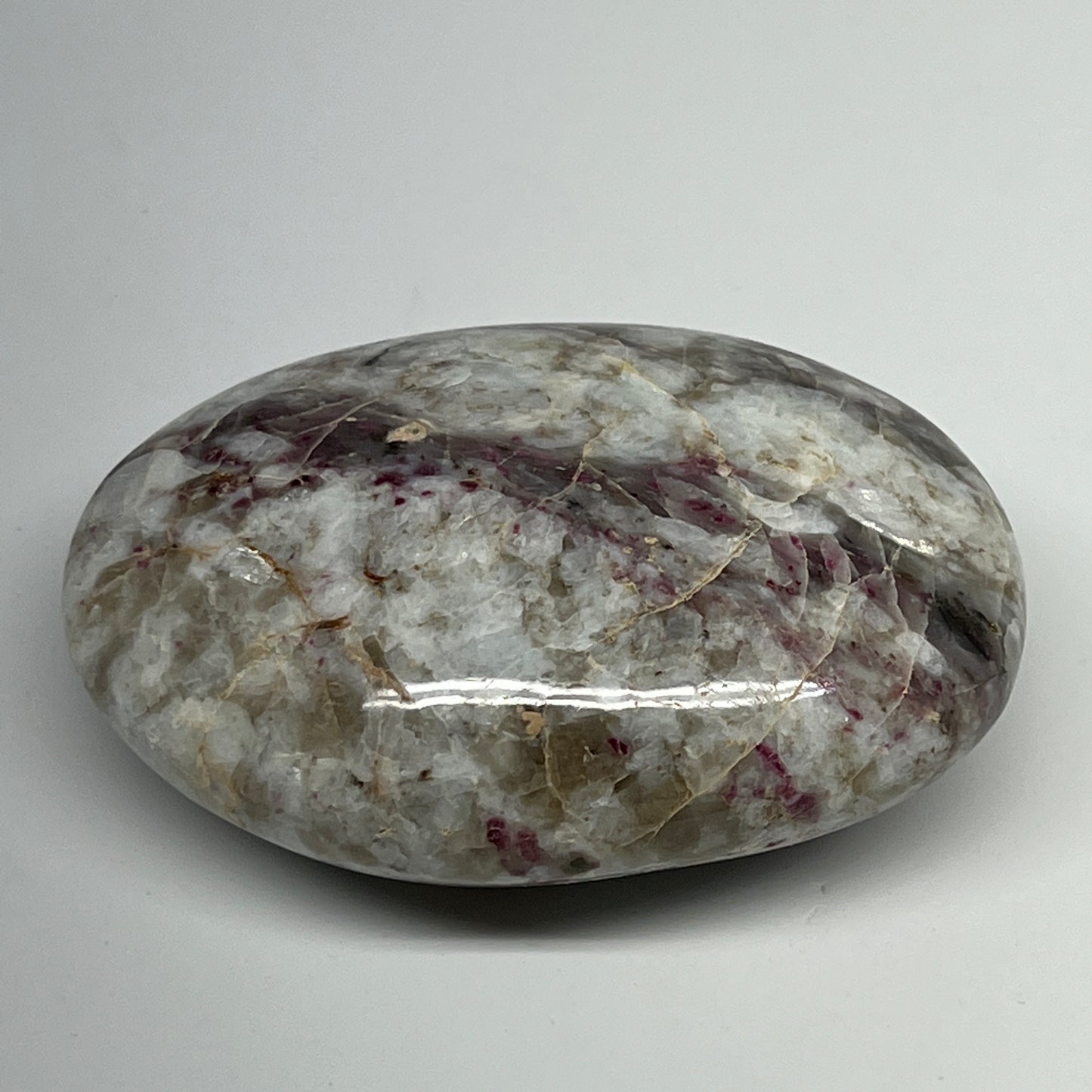 222.2g,3.2"x2.4"x1.3" Tourmaline Rubellite Palm-Stone Reiki @Madagascar,B20883