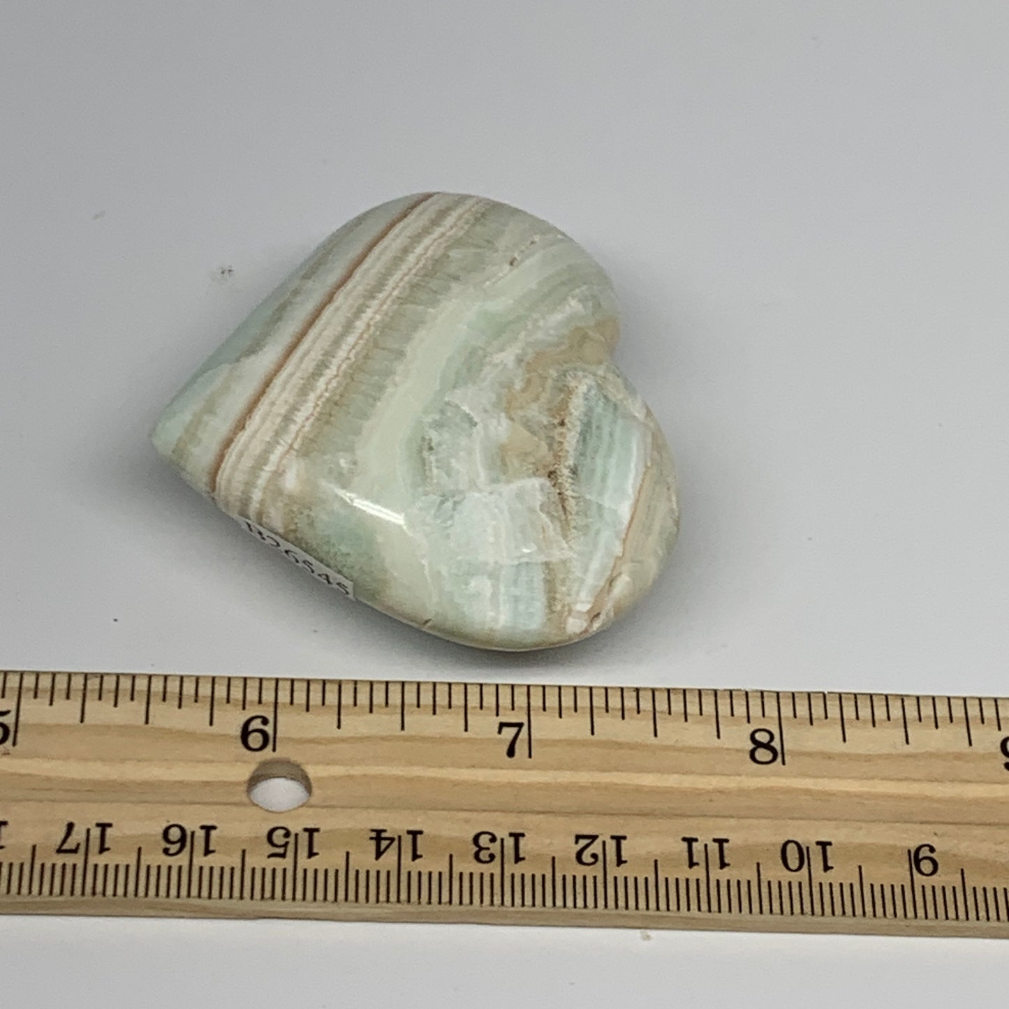 105.6g, 2.1"x2.4"x1.1" Blue Aragonite Heart Gemstones @Afghanistan, B26545