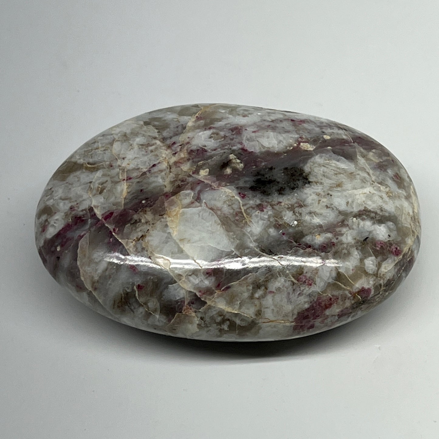222.2g,3.2"x2.4"x1.3" Tourmaline Rubellite Palm-Stone Reiki @Madagascar,B20883