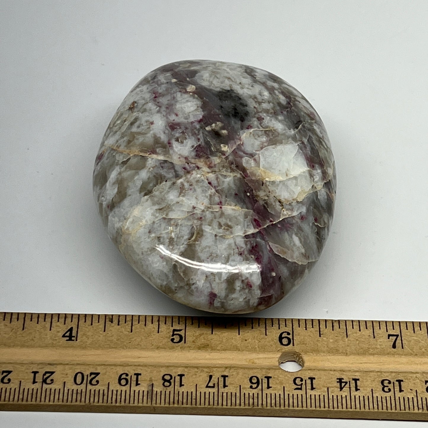 222.2g,3.2"x2.4"x1.3" Tourmaline Rubellite Palm-Stone Reiki @Madagascar,B20883