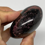 187.5g, 2.4"x2"x1.3", Rhodonite Palm-Stone Polished Reiki Madagascar,B12107