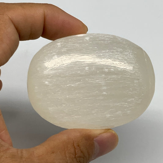87g, 2.4"x1.8"x0.9", White Satin Spar (Selenite) Palmstone Crystal Gypsum, B2260