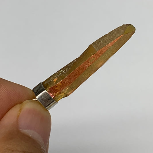 3.6g, 1.5"x0.3"x0.4", Moss Green Point Pendant Sterling Silver @Brazil,P001, CTS