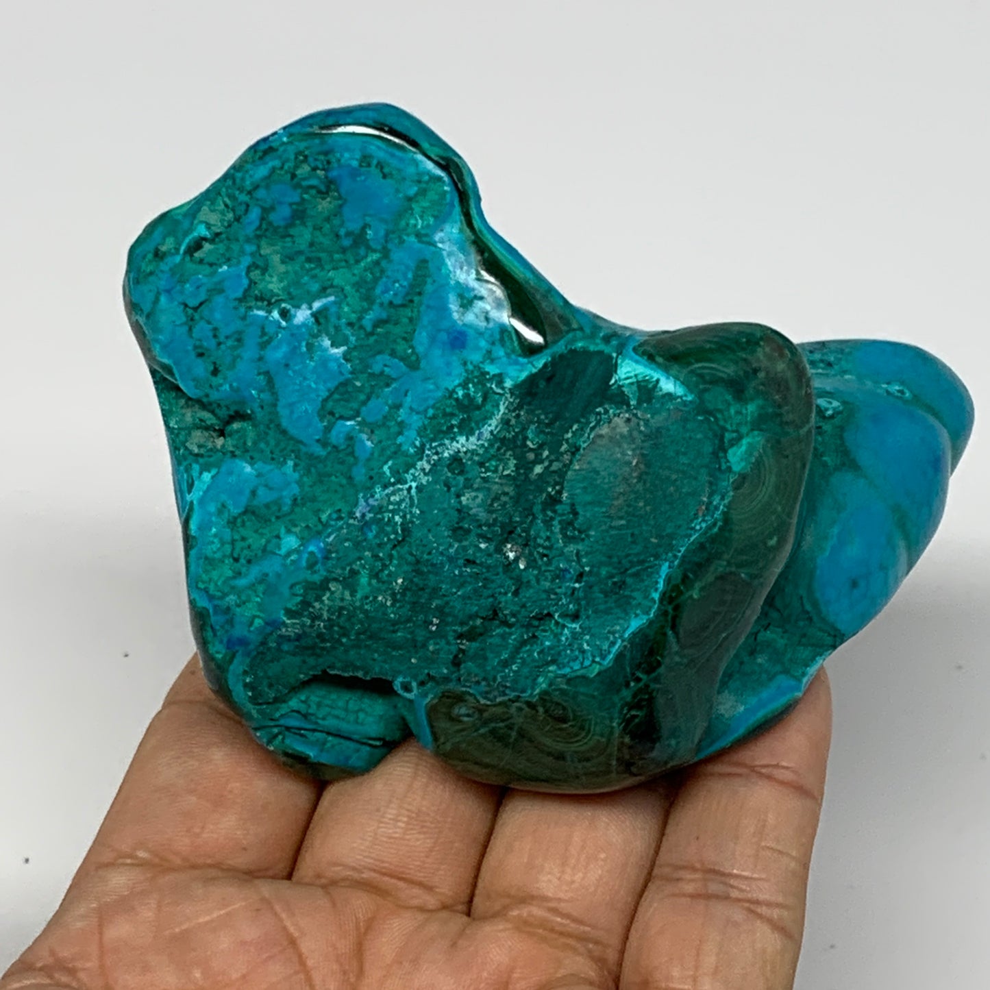 255.3g,3.6"x2.7"x1.6" Natural Azurite Malachite Freeform Polished @Congo, B18514