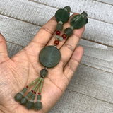 54.8g, 1mm-30mm, 21" Natural Untreated Green Serpentine Beaded Necklace, P223