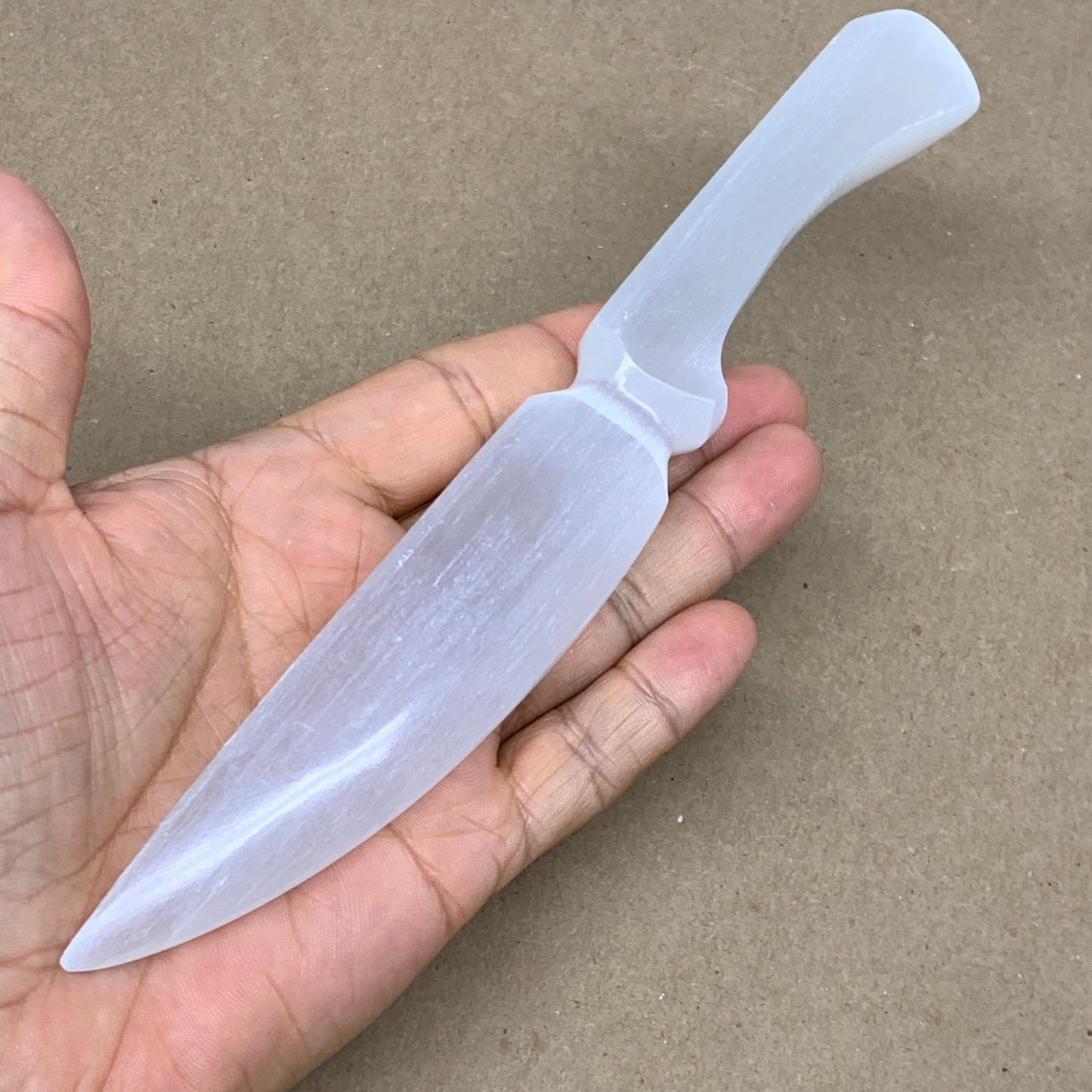131g,7.9"x1.1"x0.7"Natural Selenite Crystal Knife (Satin Spar) @Morocco,B24125