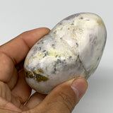 230.3g, 2.6"x3"x1.4" Dendrite Opal Heart Polished Healing Crystal Moss, B17752