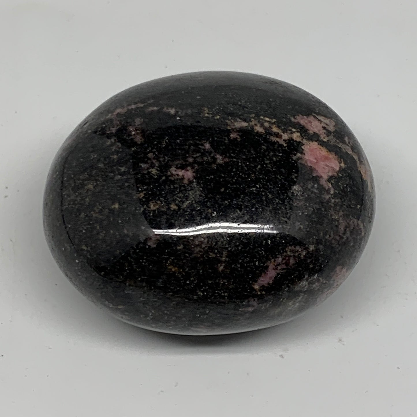 202.5g, 2.3"x2"x1.5", Rhodonite Palm-Stone Polished Reiki Madagascar,B12110