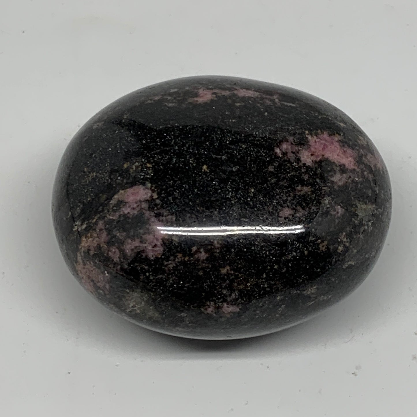 202.5g, 2.3"x2"x1.5", Rhodonite Palm-Stone Polished Reiki Madagascar,B12110
