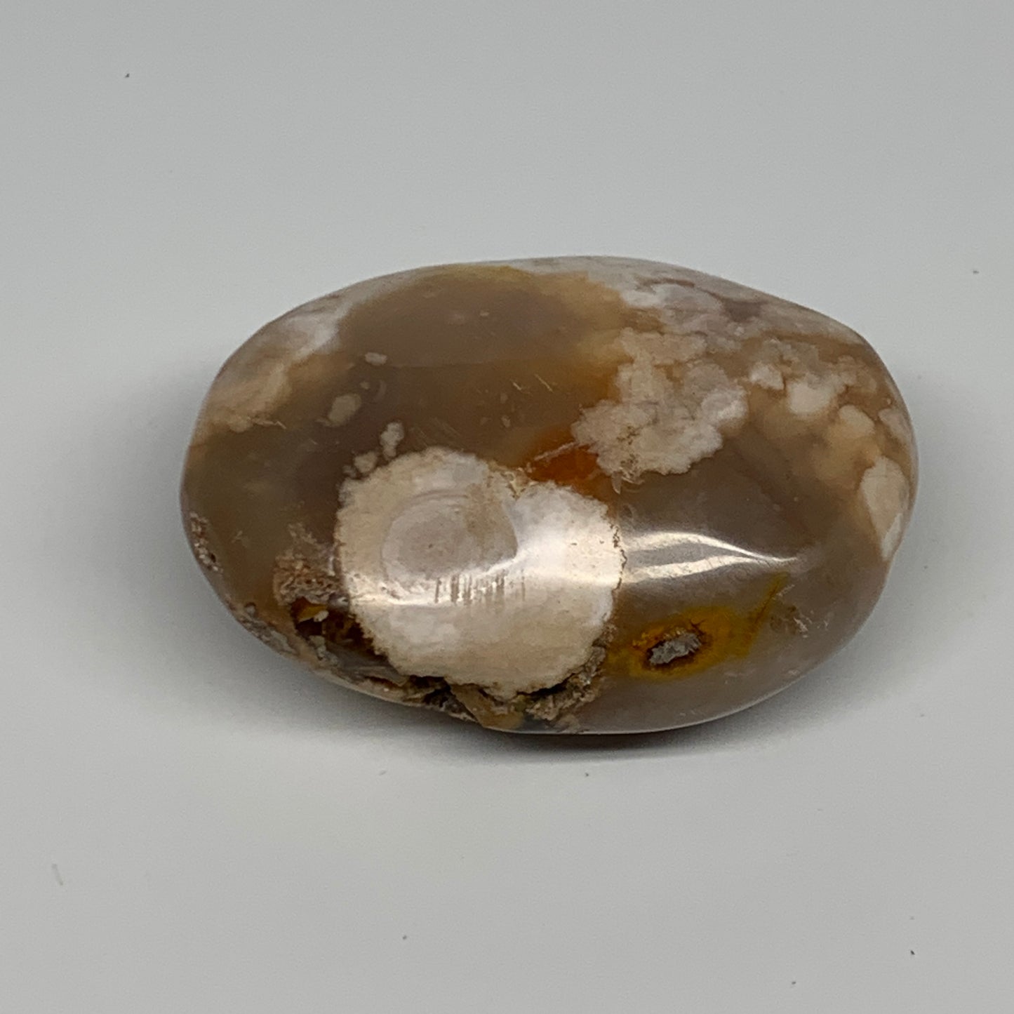 154.8g,2.7"x1.9"x1.3", Flower Agate Palm-Stone Crystal Reiki @Madagascar,B16195