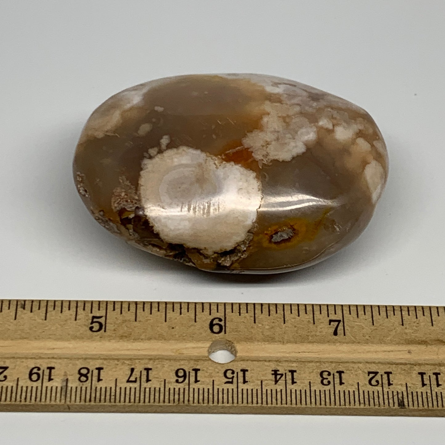 154.8g,2.7"x1.9"x1.3", Flower Agate Palm-Stone Crystal Reiki @Madagascar,B16195