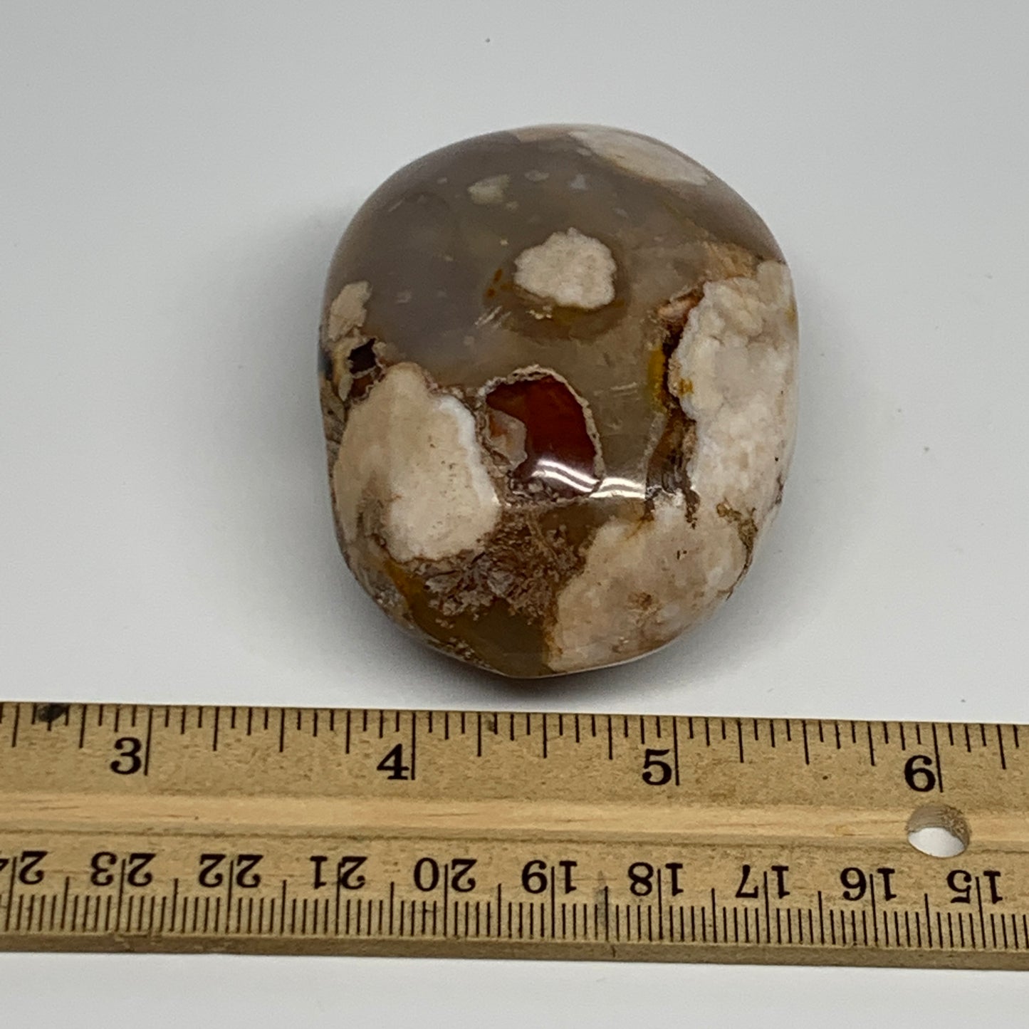 154.8g,2.7"x1.9"x1.3", Flower Agate Palm-Stone Crystal Reiki @Madagascar,B16195