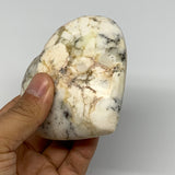 319.6g, 3"x3.4"x1.8" Dendrite Opal Heart Polished Healing Crystal Moss, B17753