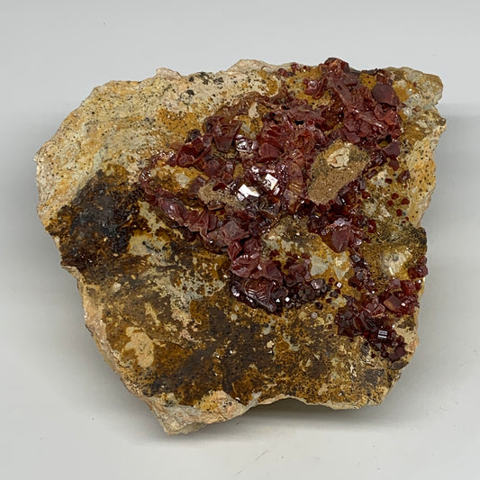 2740g, 6.25"x6.5"x3", Vanadinite Crystals Cluster Mineral Specimens @Morocco,B11