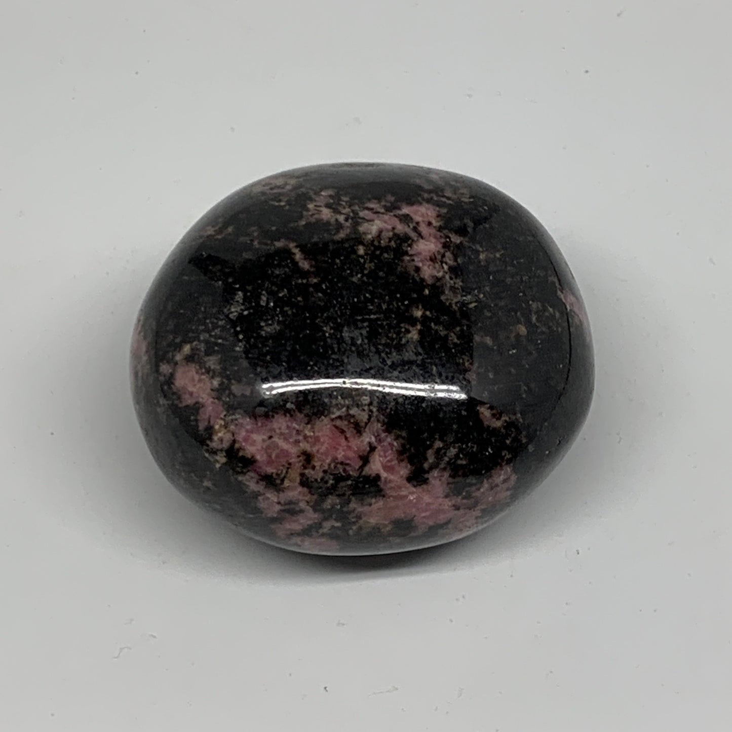 164.4g, 2.2"x1.9"x1.4", Rhodonite Palm-Stone Polished Reiki Madagascar,B12112