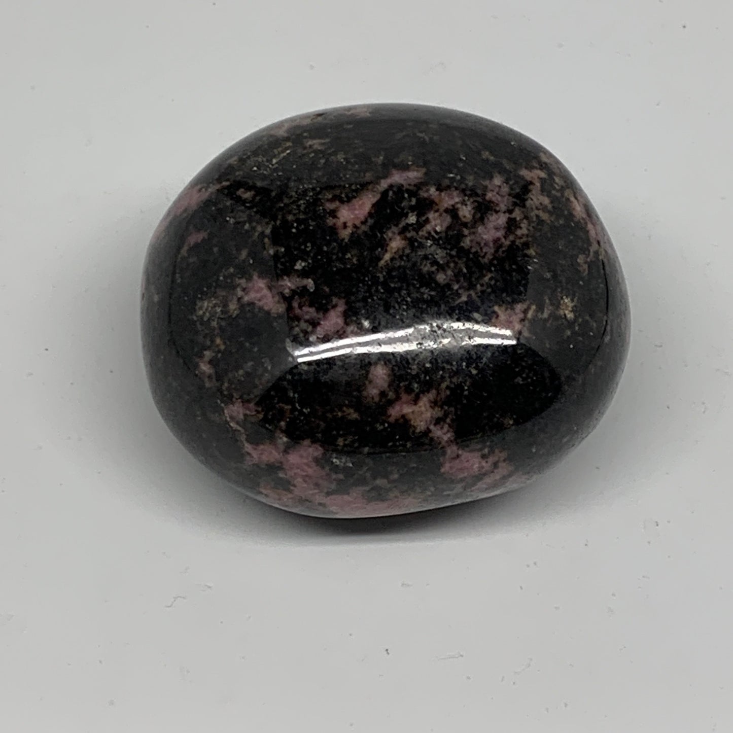 164.4g, 2.2"x1.9"x1.4", Rhodonite Palm-Stone Polished Reiki Madagascar,B12112