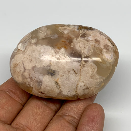 118.4g,2.6"x1.9"x1.2", Flower Agate Palm-Stone Crystal Reiki @Madagascar,B16197