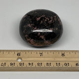164.4g, 2.2"x1.9"x1.4", Rhodonite Palm-Stone Polished Reiki Madagascar,B12112