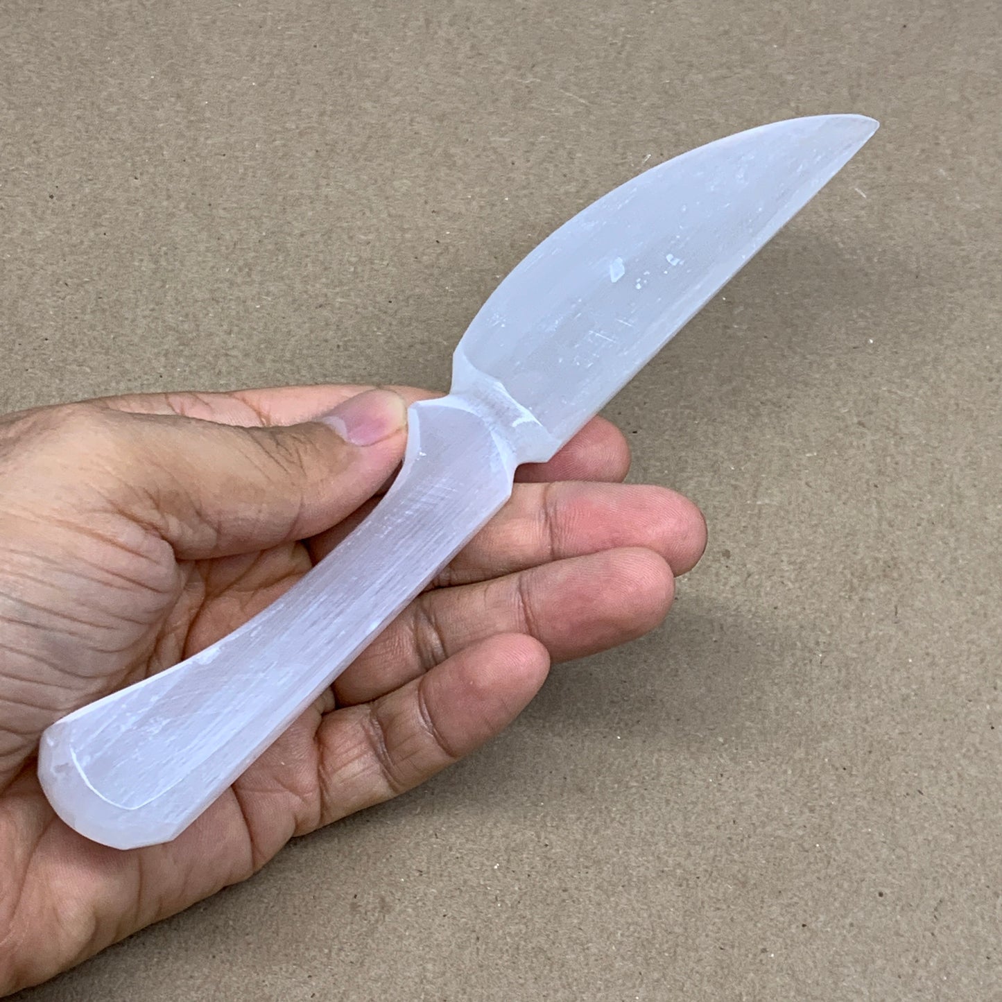 101g,7.8"x1.1"x0.6"Natural Selenite Crystal Knife (Satin Spar) @Morocco,B24129