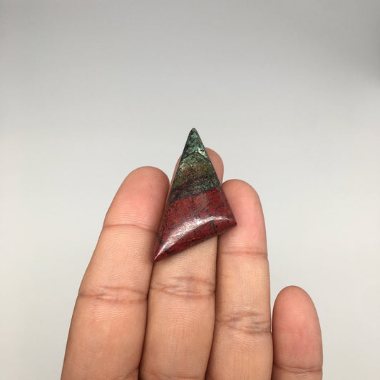 7.3g, 0.8"x1.65"x5mm Sonora Sunset Chrysocolla Cuprite Cabochon @Mexico,SC415