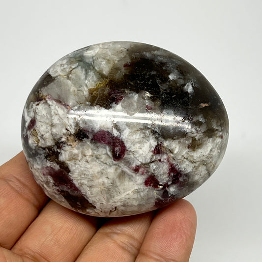 136.9g,2.5"x2.1"x1.3" Tourmaline Rubellite Palm-Stone Reiki @Madagascar,B20890