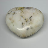 266.6g, 2.8"x3.2"x1.5" Dendrite Opal Heart Polished Healing Crystal Moss, B17755