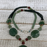 55.8g, 1mm-30mm, 21" Natural Untreated Green Serpentine Beaded Necklace, P228