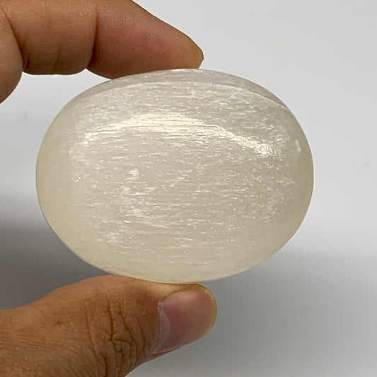 70g, 2.1"x1.7"x0.9", White Satin Spar (Selenite) Palmstone Crystal Gypsum, B2260