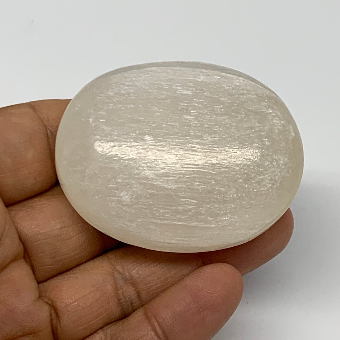 70g, 2.1"x1.7"x0.9", White Satin Spar (Selenite) Palmstone Crystal Gypsum, B2260