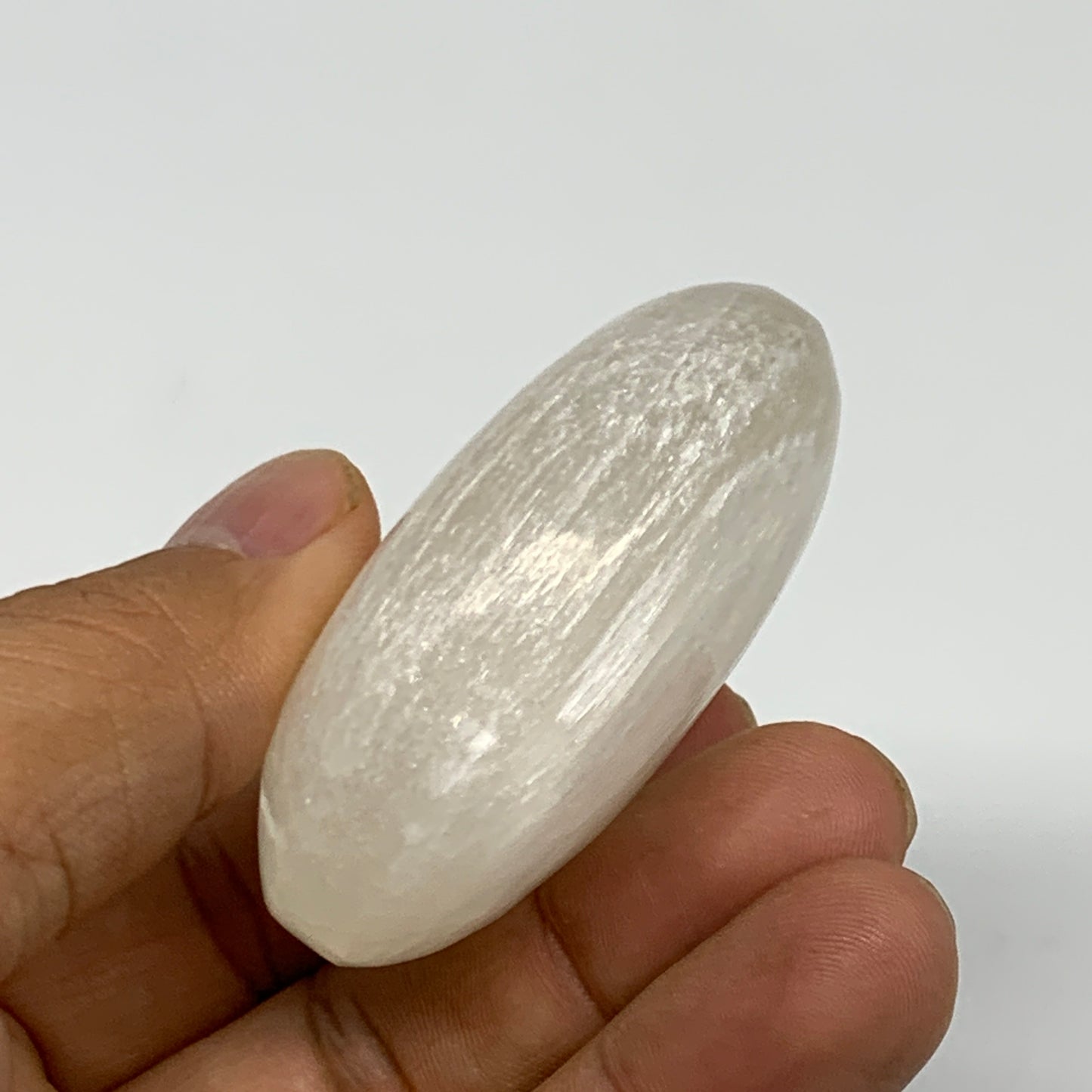 70g, 2.1"x1.7"x0.9", White Satin Spar (Selenite) Palmstone Crystal Gypsum, B2260