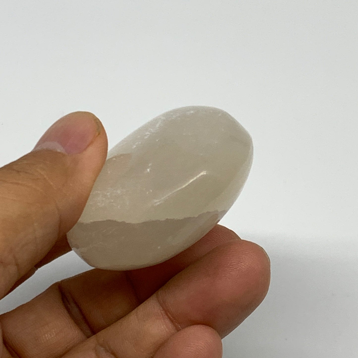 70g, 2.1"x1.7"x0.9", White Satin Spar (Selenite) Palmstone Crystal Gypsum, B2260