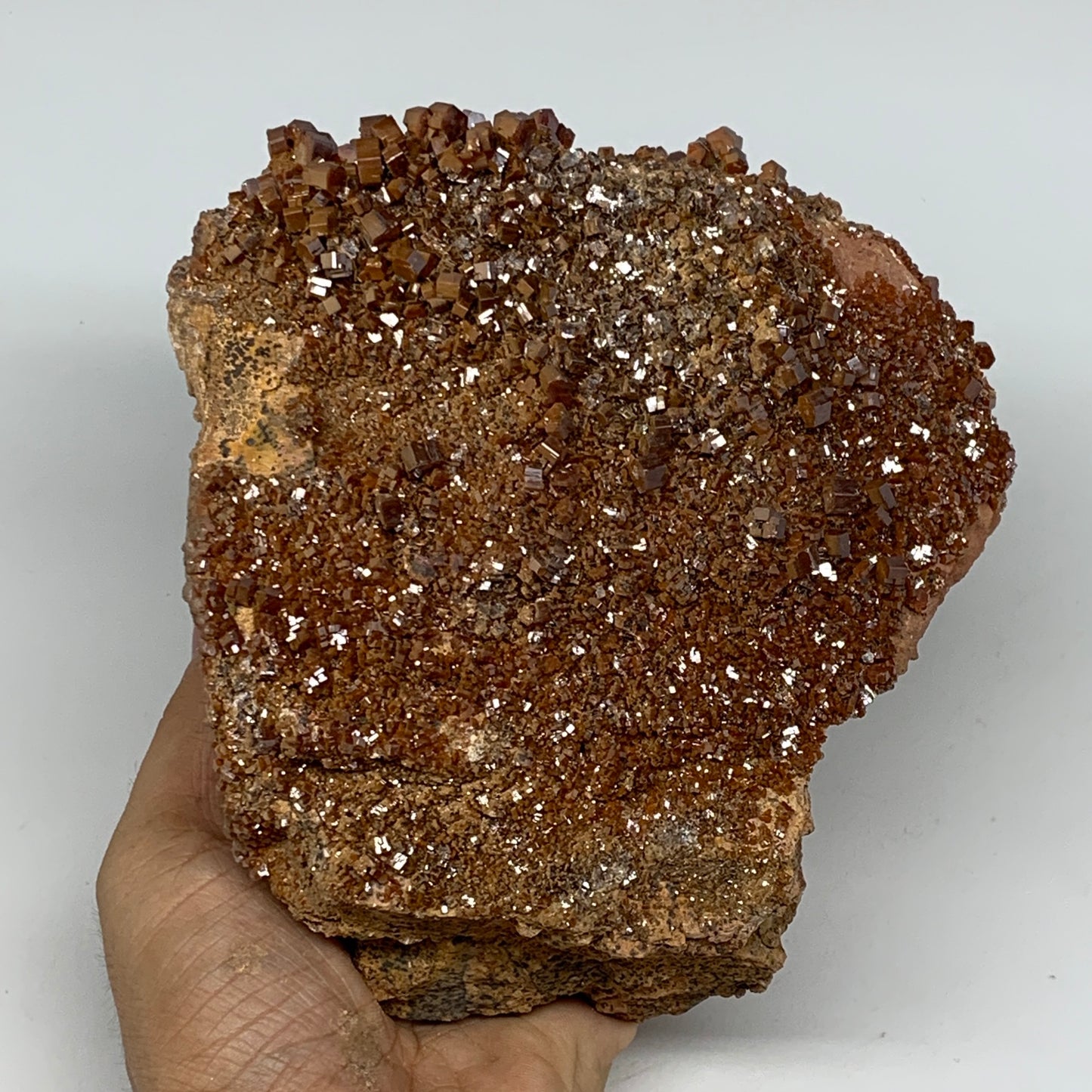 2498g, 6"x5.9"x3.4", Vanadinite Crystals Cluster Mineral Specimens @Morocco,B112