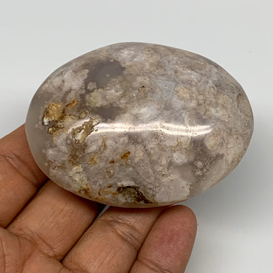 119.5g,2.7"x2"x1", Flower Agate Palm-Stone Crystal Reiki @Madagascar,B16199