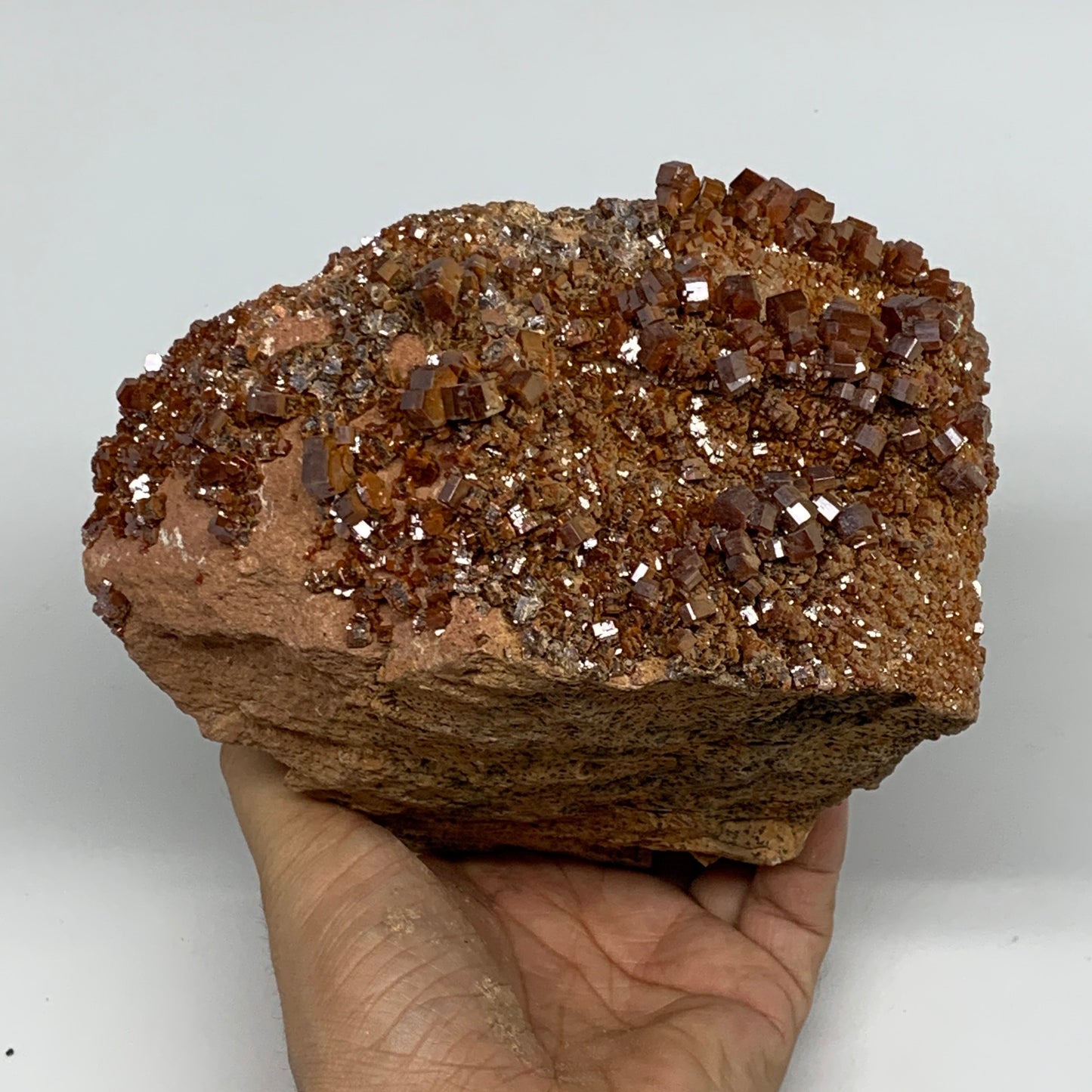 2498g, 6"x5.9"x3.4", Vanadinite Crystals Cluster Mineral Specimens @Morocco,B112
