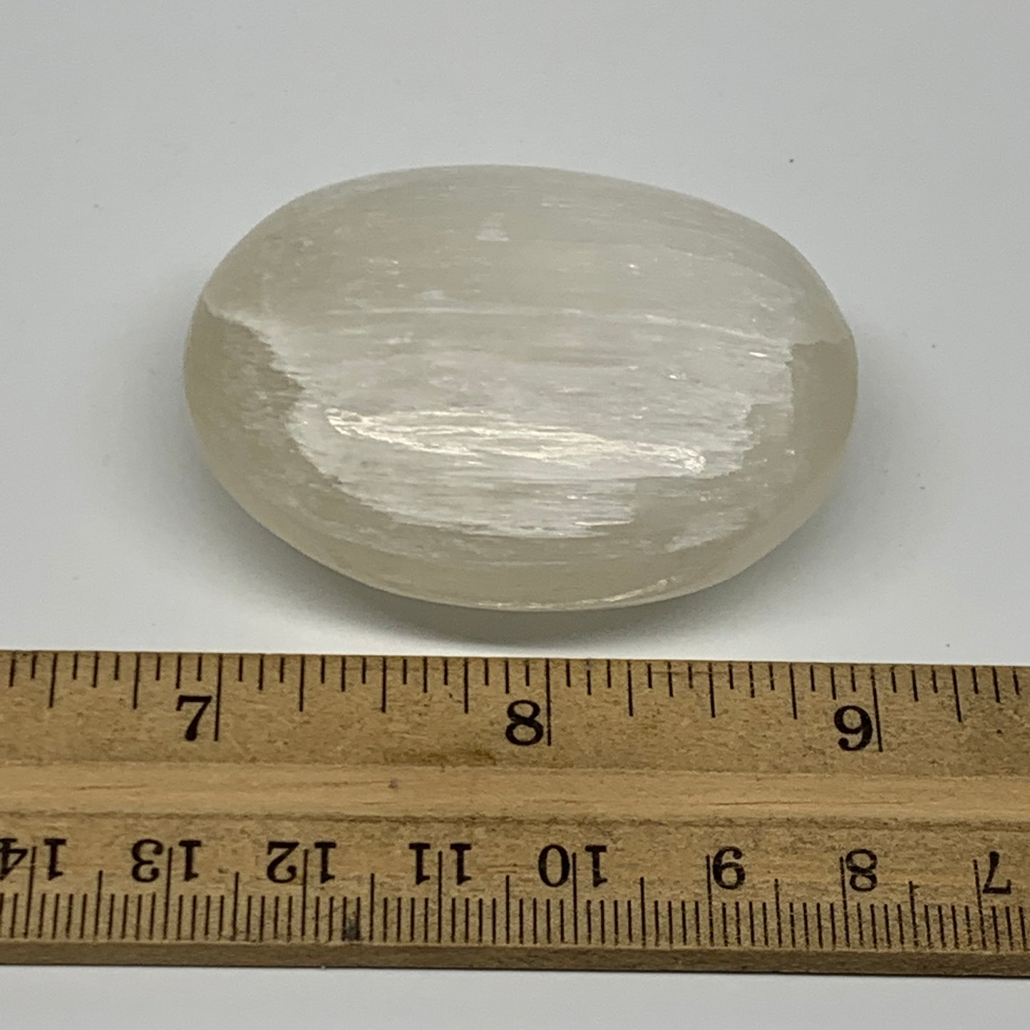 70g, 2.1"x1.7"x0.9", White Satin Spar (Selenite) Palmstone Crystal Gypsum, B2260