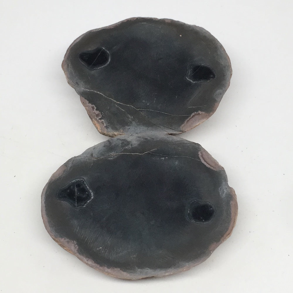 1 Pair,201.1g,3"x2.7" Natural Unique Septarian Nodules Slabs @Morocco,MF3589