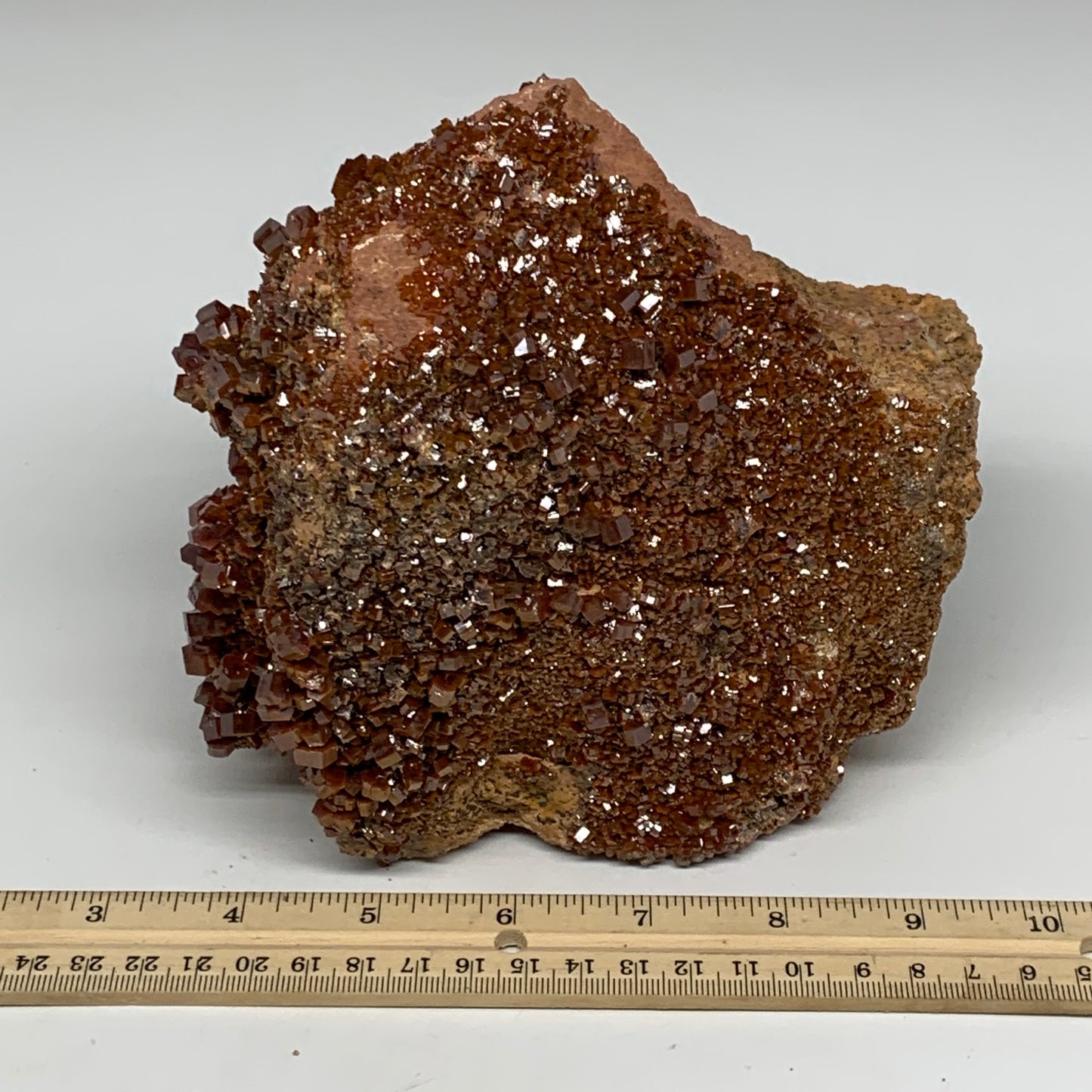 2498g, 6"x5.9"x3.4", Vanadinite Crystals Cluster Mineral Specimens @Morocco,B112