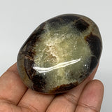 138.8g,2.5"x2"x1.2" Septarian Nodule Palm-Stone Polished Reiki Madagascar,B5045