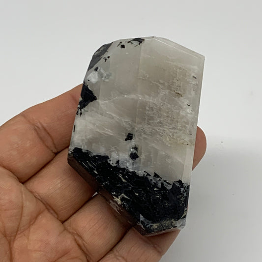 110.3g, 2.7"x1.7"x0.8", Rainbow Moonstone Freeform Crystal Polished @India, B216