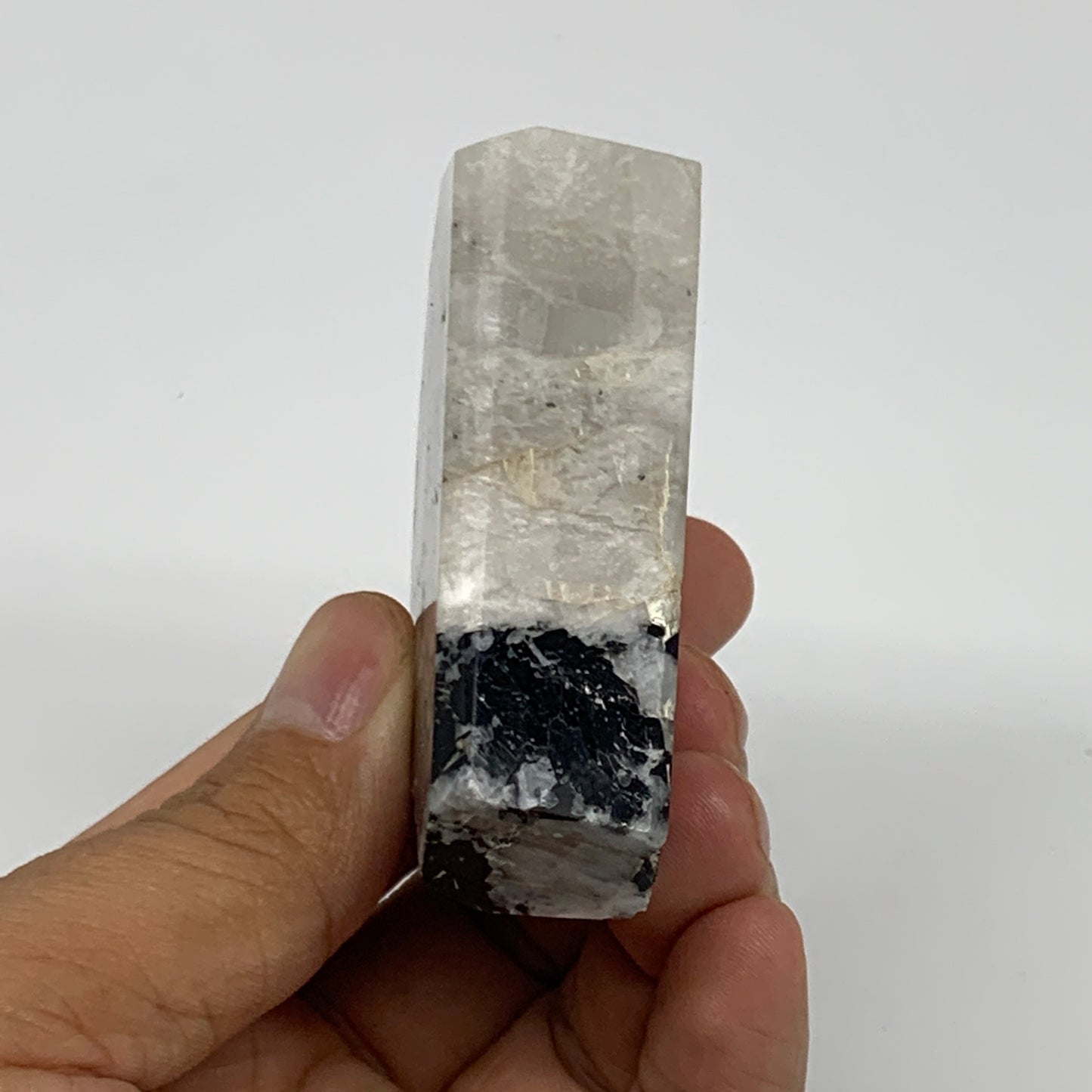 110.3g, 2.7"x1.7"x0.8", Rainbow Moonstone Freeform Crystal Polished @India, B216