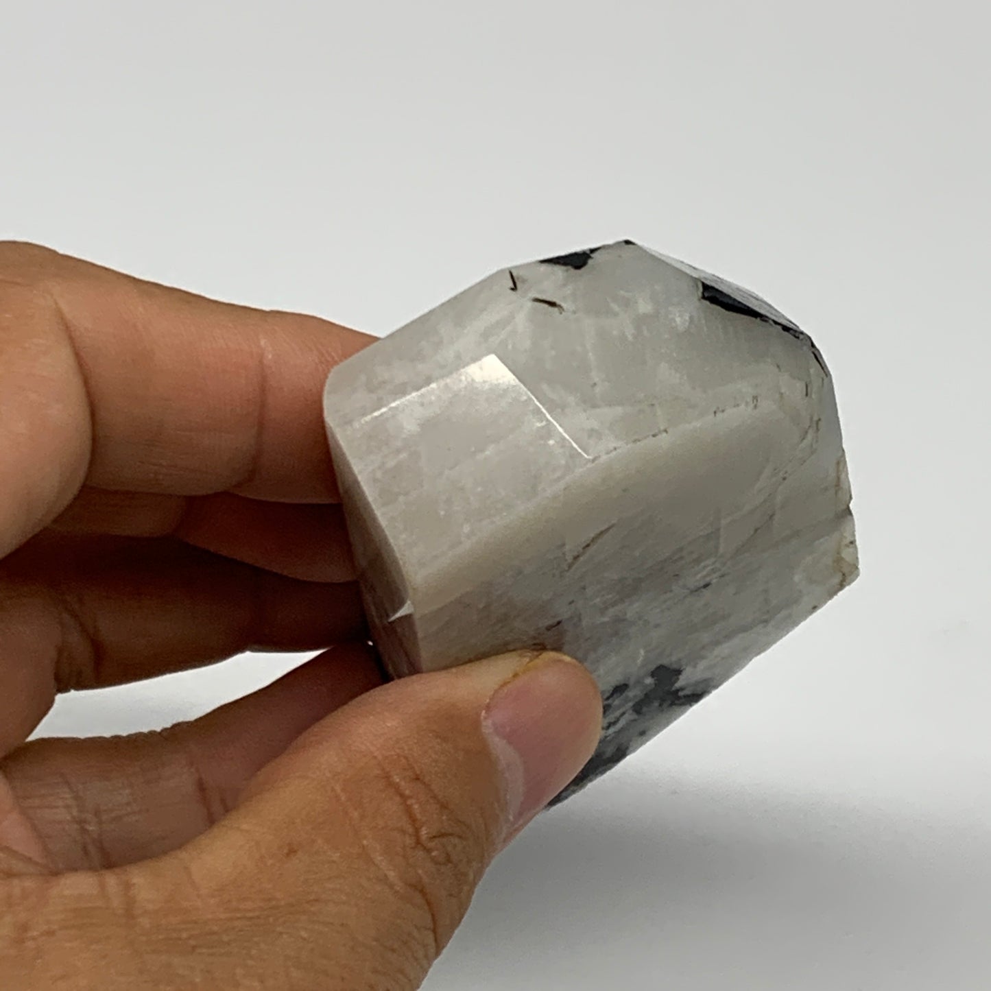 110.3g, 2.7"x1.7"x0.8", Rainbow Moonstone Freeform Crystal Polished @India, B216