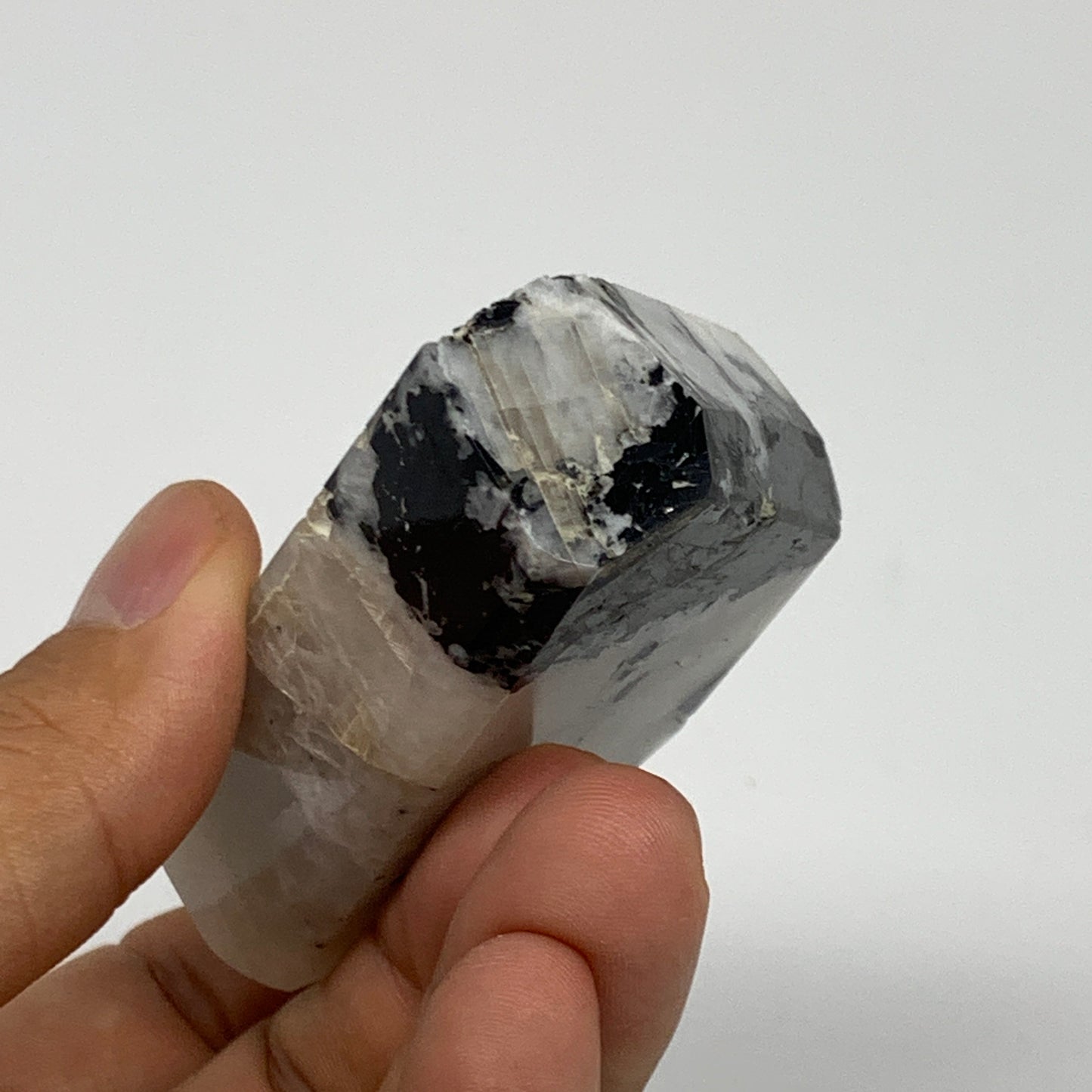 110.3g, 2.7"x1.7"x0.8", Rainbow Moonstone Freeform Crystal Polished @India, B216