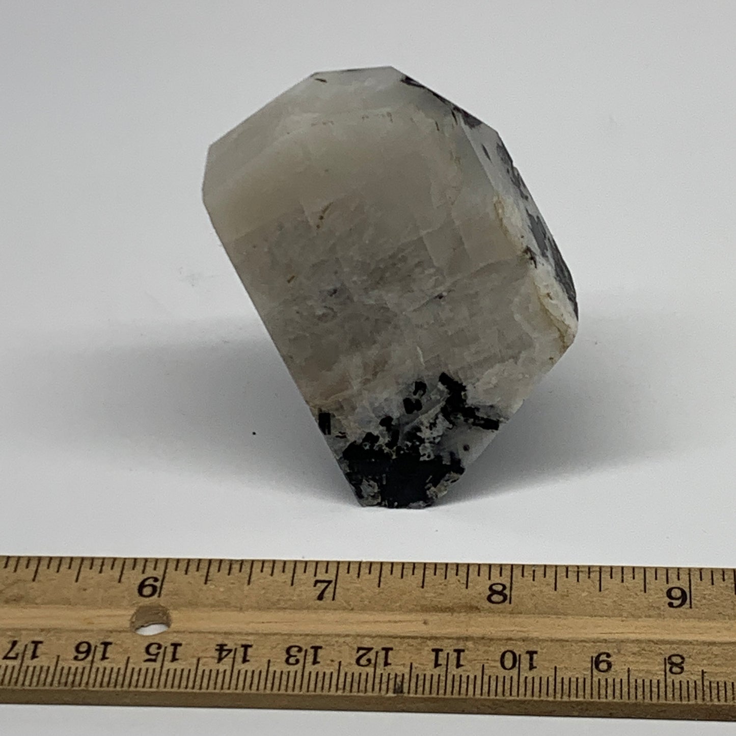 110.3g, 2.7"x1.7"x0.8", Rainbow Moonstone Freeform Crystal Polished @India, B216