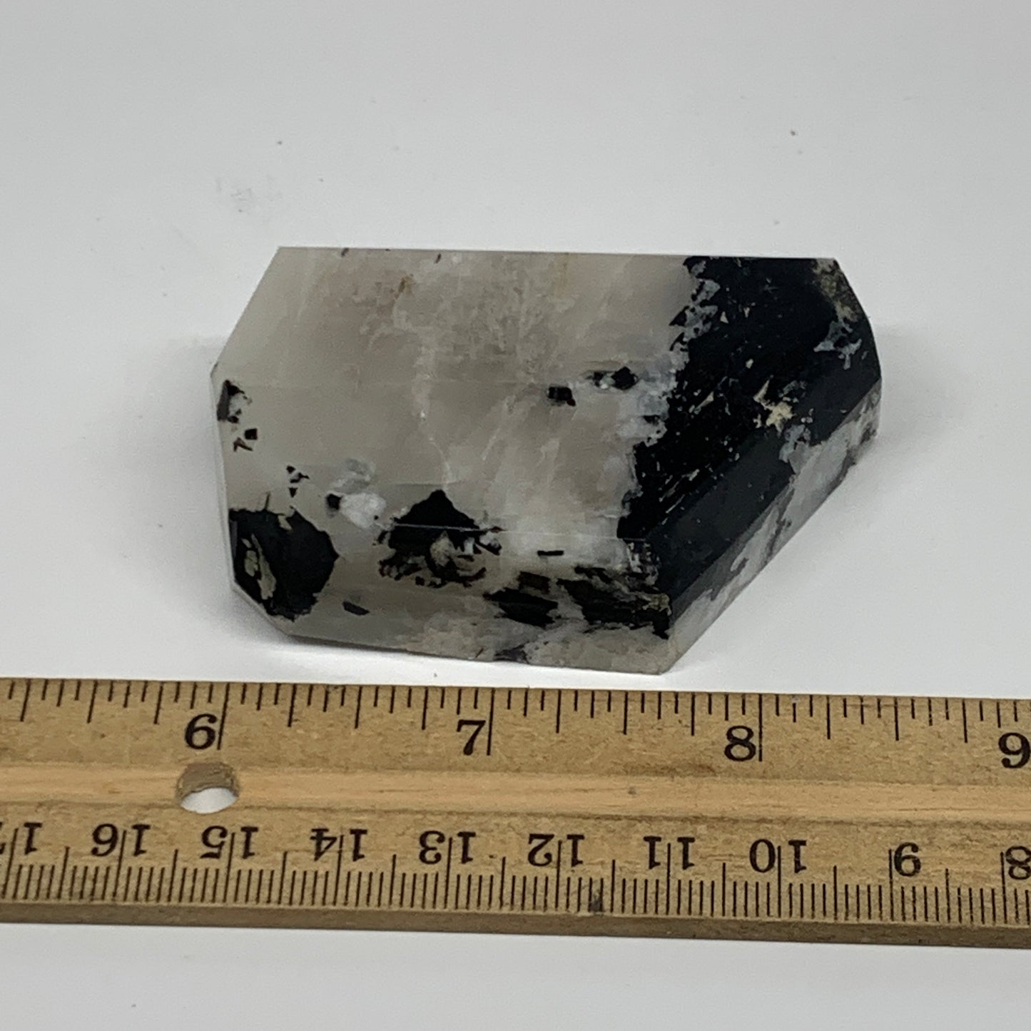 110.3g, 2.7"x1.7"x0.8", Rainbow Moonstone Freeform Crystal Polished @India, B216