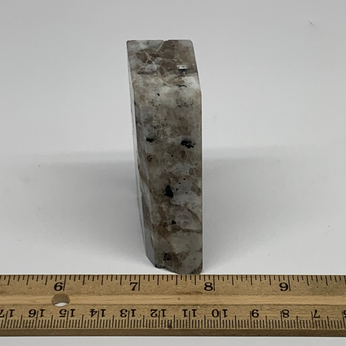 156.5g, 2.7"x1.8"x0.9", Rainbow Moonstone Freeform Crystal Polished @India, B216