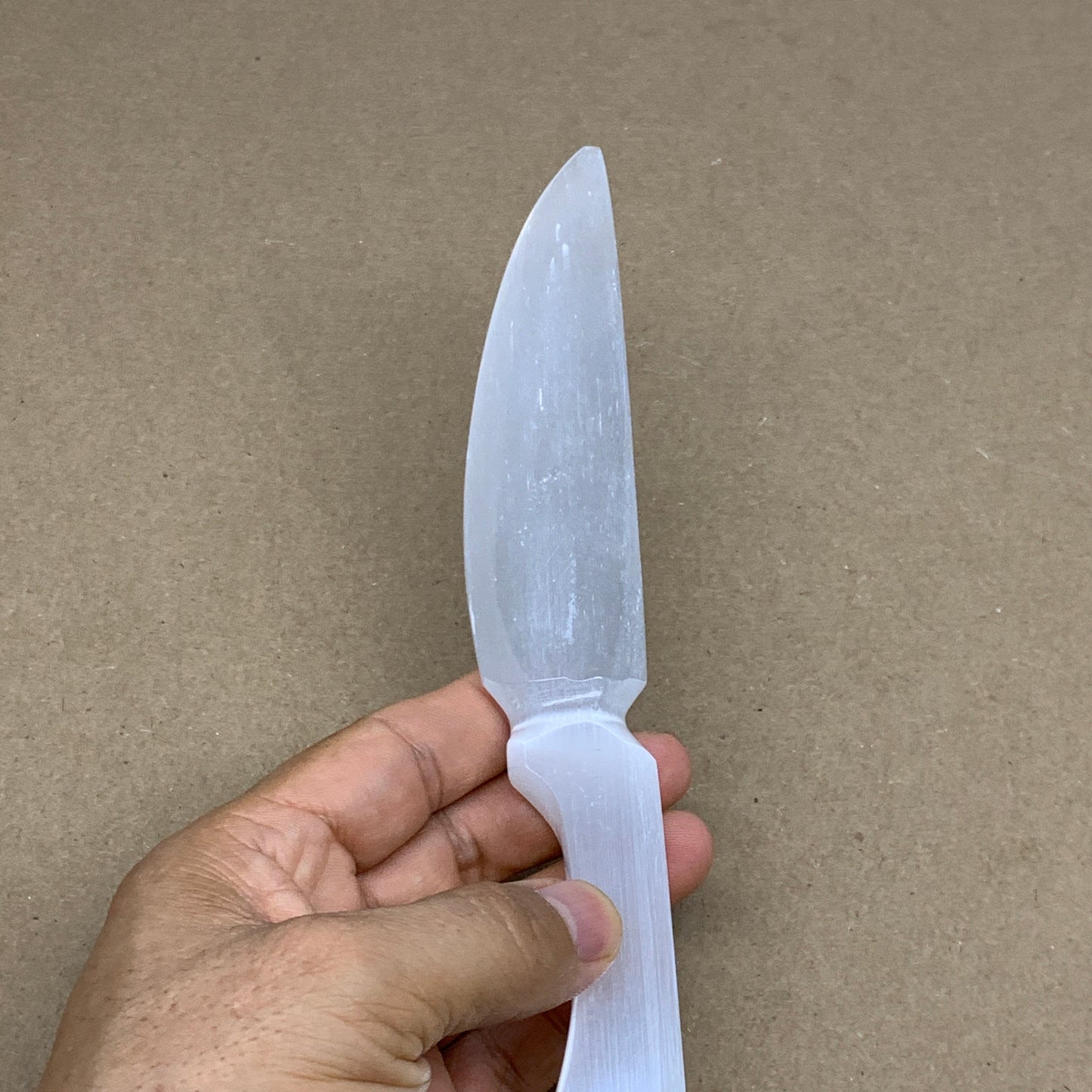 124g,7.75"x1.2"x0.7"Natural Selenite Crystal Knife (Satin Spar) @Morocco,B24133